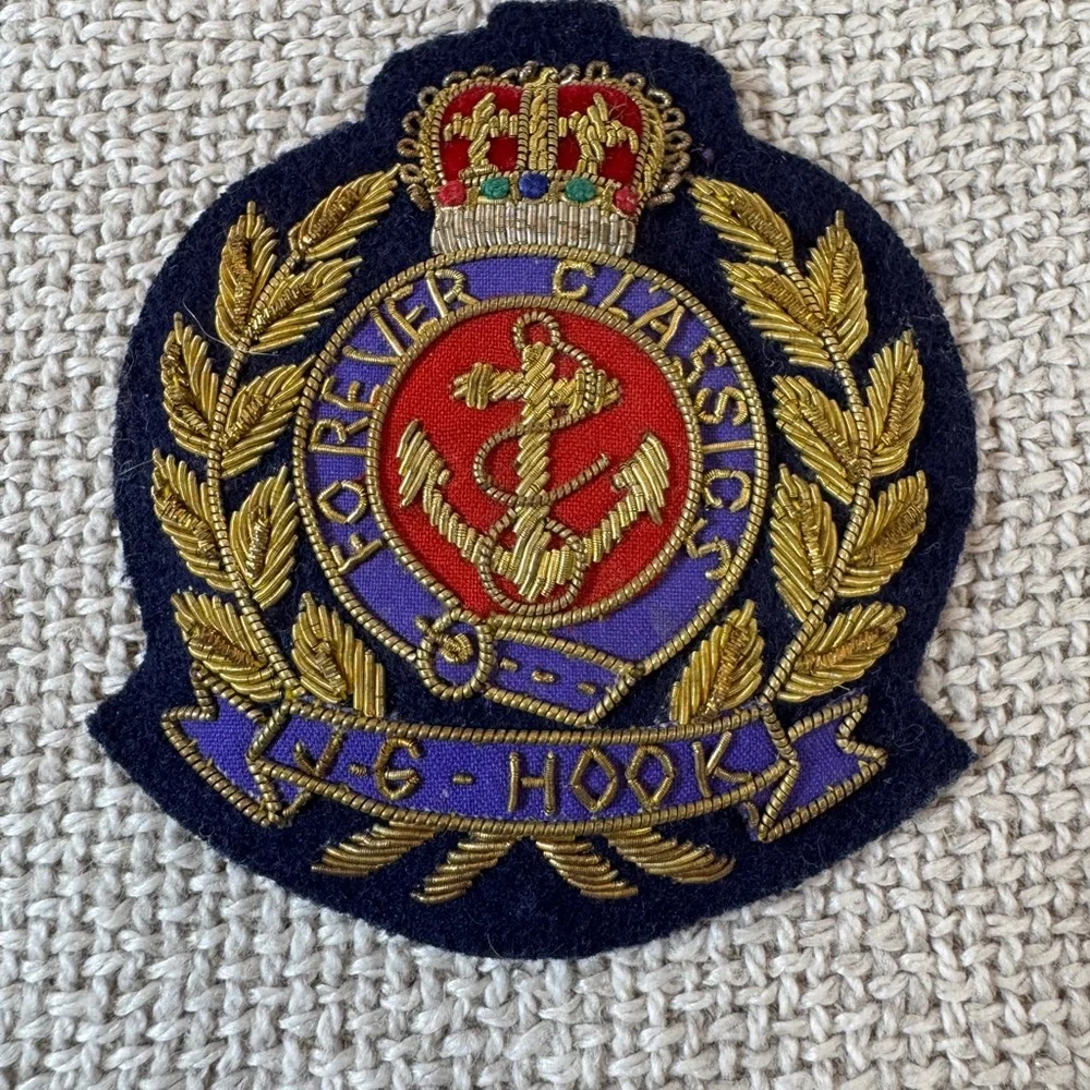 Vintage Nautical‎ Crest Set – Bullion Patch & Anchor Brooch